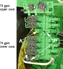78-gpm SCV stack on a 9020 Series Tractor