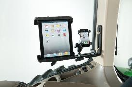 Mounting bracket with cell phone and tablet mount