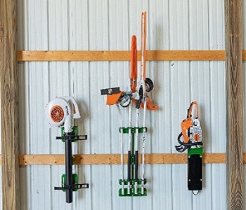 Tool storage products on wall	