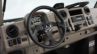 Heating, ventilation, and air conditioning (HVAC) dash shown with model year 2021 tan interior