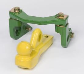 Ball hitch insert (80 mm [3.1 in.]) and keeper plate - John Deere pickup hitch (6MC, 6RC, 6M, 6R Series)